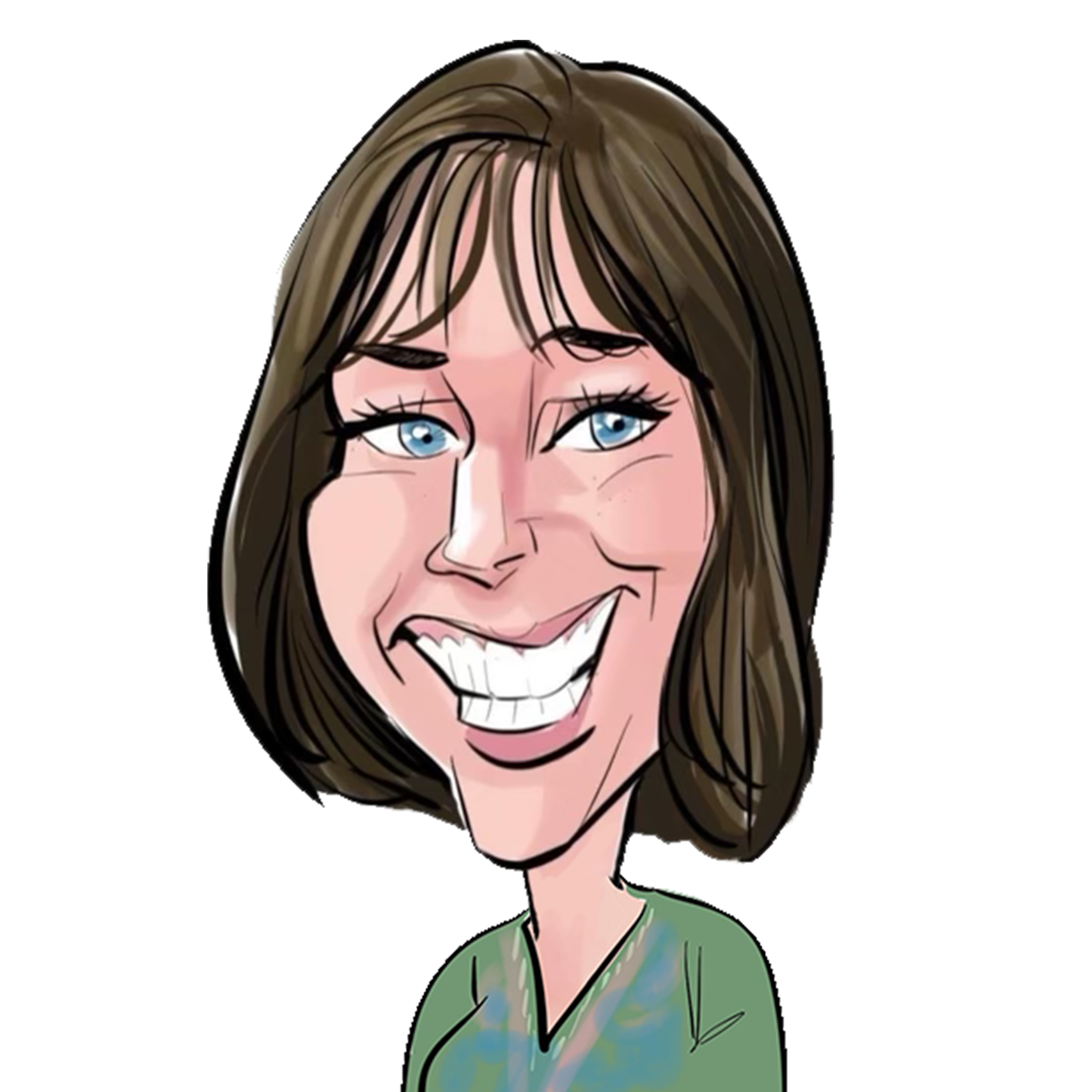 Claire Greensmith Caricature Ann Wheeler caricature headshot